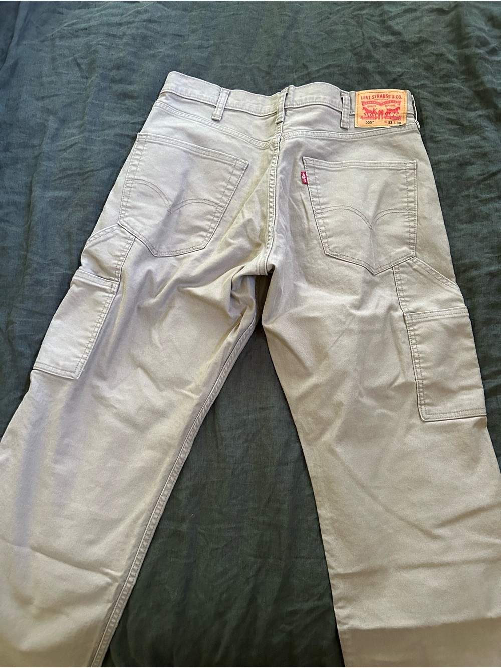 Levi's Men's 555 Carpenter Jeans in Light Gray